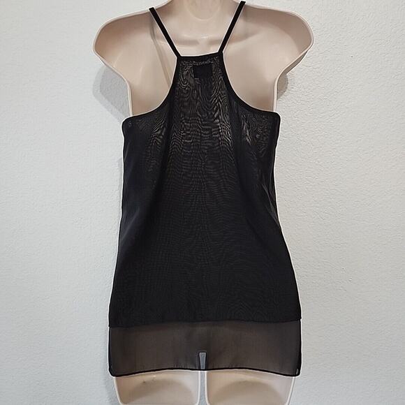 Daytrip S Sequin Tank Top Silver Gold Black Sheer Layered Y2K NYE Party Bling - Picture 3 of 9